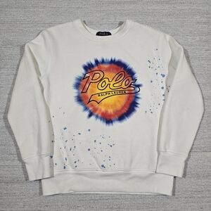 Polo Ralph Lauren Tie-Dye Logo Crewneck Fleece Sweatshirt Boys Sz S (8)